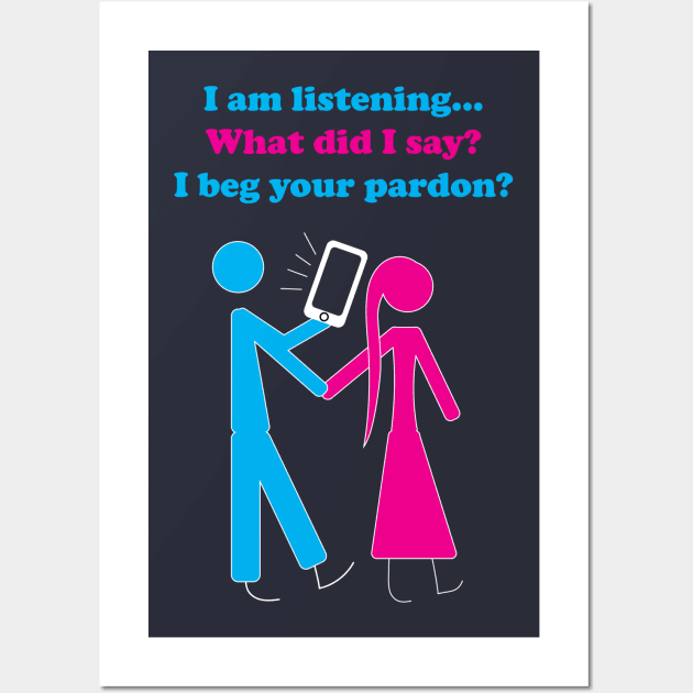 Funny Texting and Walking Partners Wall Art by fumanigdesign